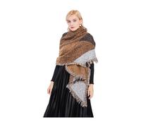 Miss Lulu Scarf for Women Winter Long Soft Warm Check Scarves Wraps Wool Spinning Tassel Large Shawl Long Stole Coffee