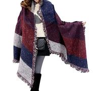 Miss Lulu Scarf for Women Winter Long Soft Warm Check Scarves Wraps Wool Spinning Tassel Large Shawl Long Stole