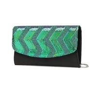 Miss Lulu Small Clutch for Women with Shining Sequins, Detachable Silver Chain, Evening Bag for Party