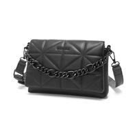 Miss Lulu Small Crossbody Bags for Women, Soft Classic Quilted Handbags with Wide Strap PU Leather Waterproof Cell Phone Shouderbag as Girl Gift (Black)