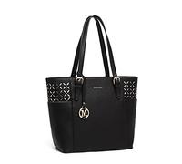 Miss Lulu Top Handle Bag for Women Daily Shoulder Bags Totes Cut Out Design Handbag (Black)