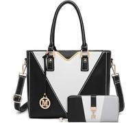 Miss Lulu Women's LG1641 LP2030 BK Top-Handle Bag, Black-2 Set, Einheitsgröße