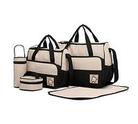 Miss Lulu Totes 5pcs Baby Nappy Changing Multifunction Diaper Messenger Hospital Maternity Polyester Bag Set
