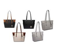Miss Lulu Women Fashion Tote Bag with Adjustable Handle: Grey