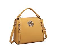 Miss Lulu Women Handbags Pu Leather Casual Travel Ladies Top Handle Crossbody Shoulder Messenger Bag Small Tote Light Golden Hardware (Yellow)