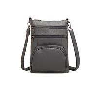 Miss Lulu Women Multi Pocket RFID Blocking Crossbody Bag Small Fashion PU Leather Messenger Travel Organizer Satchel Sling Shoulder Bags