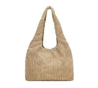 Miss Lulu Women’s Corduroy Shoulder Bag with Zipper - Soft and Fluffy Tote Bag for Shopping, Work, and Travel
