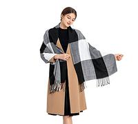 Miss Lulu Women Scarves Winter Long Soft Warm Tartan Check Wraps Wool Spinning Tassel Shawl Stole Scarf Ladies