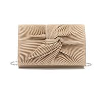 Miss Lulu Women's Clutch Bag, Evening Bag for Wedding, Large Bow Soft with Fine Glitter, Synthetic Handbag, Prom Party Holiday Bags (Light Gold)