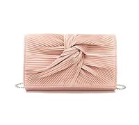 Miss Lulu Women's Clutch Bag, Evening Bag for Wedding, Large Bow Soft with Fine Glitter, Synthetic Handbag, Prom Party Holiday Bags (Pink)
