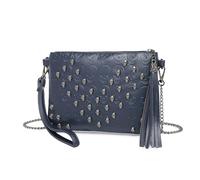 Miss Lulu Women's Clutches - Gothic Punk Style Skull Clutch Bag, Black Handbag - Ideal Clutch Bags for Women with Tassel Pendant