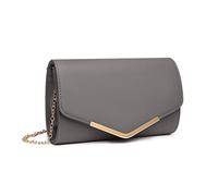 Miss Lulu Women's Clutches Handbag Faux Leather Evening Wedding Bag Ladies Shoulder Purse Crossbody Bag with Detachable Strap