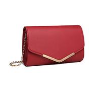 Miss Lulu Women's Clutches Handbag Faux Leather Evening Wedding Bag Ladies Shoulder Purse Crossbody Bag with Detachable Strap