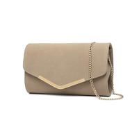 Miss Lulu Women's Clutches - Suede Clutch Bag with Chain - Elegant Evening Bags for Weddings and Evenings