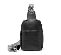Miss Lulu Women's Crossbody Bag, PU Leather Sling Chest Bag with Adjustable Strap, Small Shoulder Bag Lightweight Anti-Theft Walking Shopping & Travel (Black)