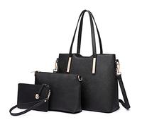 Miss Lulu Women's Handbag Set Shoulder Bag 3-Piece Small Tote Bags with Purse Faux Leather for Work School