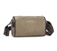 Miss Lulu Crossbody Bag Ladies Shoulder Bag with Wide Strap Genuine Leather with Detachable Shoulder Strap for Travel Shopping (Khaki)