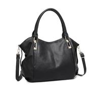 Miss Lulu Women's Large Tote Bag, Elegant Handbag, Large Shoulder Bag for Commute, Travel, and Shopping (Black)