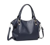Miss Lulu Women's Large Tote Bag, Elegant Handbag, Large Shoulder Bag for Commute, Travel, and Shopping (Navy)