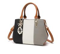 Miss Lulu Women's Lg6866 Bn/Gy Handbag, Brown&Grey, Einheitsgröße