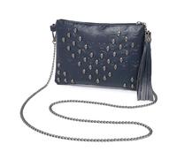 Miss Lulu Women's Clutches - Gothic Punk Style Skull Clutch Bag, Black Handbag - Ideal Clutch Bags for Women with Tassel Pendant