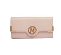 Miss Lulu Women's Long Purse, Textured PU Leather Wallet, 15 Card Slots | Textured PU leather purse with gold-tone trim, magnetic flap, 15 card slots, 3 note sections, zipped pocket and ID window