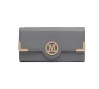 Miss Lulu Women's Long Purse, Textured PU Leather Wallet, 15 Card Slots | Textured PU leather purse with gold-tone trim, magnetic flap, 15 card slots, 3 note sections, zipped pocket and ID window