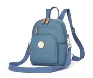 Miss Lulu Women's Medium Backpack, Anti-Theft Waterproof 8 Pockets, Backpacks Adjustable Shoulder Strap for Single/Double Shoulder, Travel and Tourism, blue, M, Casual
