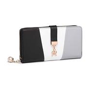 Miss Lulu Womens Purse Chic Tri-Colour Long Wallet Clutch for Ladies