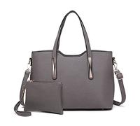 Miss Lulu Tote bag for Women Small Handbags with Clutch Ladies Top Handle Shoulder Bag for Travel Business Work grey