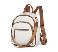 Miss Lulu Backpack Womens Waterproof Anti-Theft Daypack Shoulder Bag Handbag PU Fashion (Beige-Browm)