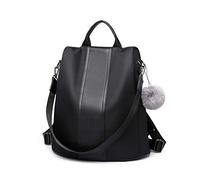 Miss Lulu Women's Small Backpack - Travel Rucksuck in Nylon, Suitable for School Camping Cylce Outdoor (Black)