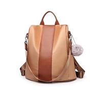 Miss Lulu Women's Small Backpack - Travel Rucksuck in Nylon, Suitable for School Camping Cylce Outdoor(Brown)