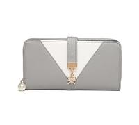 Miss Lulu Women's Wallet Purse Elegant V-Look PU Leather with Zipper and Card Holder - Unique Wallet in Tri-Colour Blocking- Ladies Bag for Spring and Summer