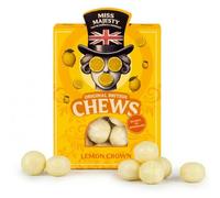 Miss Majesty Lemon Chews 140g - Soft Chewy British Sweets | Lemon Candy Retro Sweets | Posh Sweets for Adults | Gourmet Citrus Indulgent Gift by The Full English Company