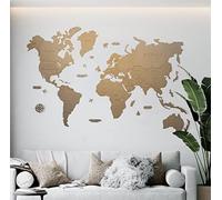 MISS MAPS Large 3D Wooden Wall Map - Travel Marking Map and Decoration for Travelers - Multilayer Pressed Wood Engraved Names