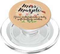 Miss Marple Never underestimate a lady with knitting Needles PopSockets PopGrip for MagSafe