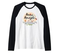 Miss Marple Never Underestimate a Lady with Knitting Needles Raglan Baseball Tee