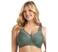 Miss Mary - Broderie Anglaise, Non Wired Bras for Women, Everyday Bras, Comfortable Cotton, Supportive with Full Coverage Green