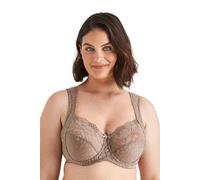 Miss Mary Jacquard & Lace Full Coverage Underwired Bra - Side Support, Heavy Bust Taupe
