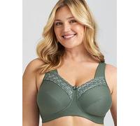Miss Mary of Sweden Broderie Anglaise Women's Non-Wired Comfort Cotton Bra Green 42G