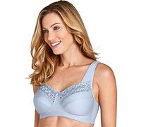 Miss Mary - Broderie Anglaise, Non Wired Bras for Women, Everyday Bras, Comfortable Cotton, Supportive with Full Coverage Blue