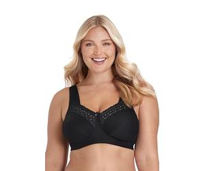 Miss Mary of Sweden Broderie Anglaise Non-Wired Cotton Bra | Padded adjustable straps, supportive U-shaped back, unpadded cups create a natural shape, soft breathable cotton