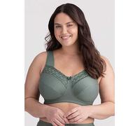 Miss Mary - Broderie Anglaise, Non Wired Bras for Women, Everyday Bras, Comfortable Cotton, Supportive with Full Coverage Green