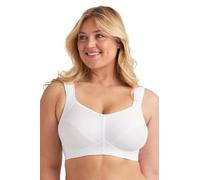Miss Mary of Sweden Cotton Divide Non-Wired Bra for Women - Stops Under-Bust Sweat & Irritation, Breathable Cotton with Separating Cup Design, Plus Size White