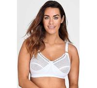 Miss Mary of Sweden Cotton Dots Womens Non-Wired Supportive Bra with Pattern White