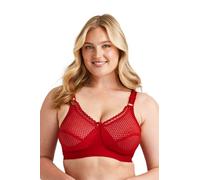 Miss Mary of Sweden Cotton Dots Women's Non-Wired Supportive Bra with Pattern English Red 36H