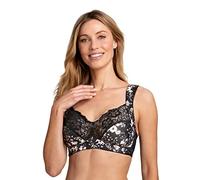 Miss Mary of Sweden Fauna Non-Wired Bra - Full Cup, Lace & Mesh, Extra Support & Comfort 44D Black