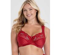 Miss Mary of Sweden Jacquard & Lace Underwired Bra, Red, Size 40E, Women Red