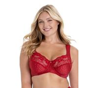 Miss Mary of Sweden Jacquard & Lace Womens Underwired Bra with Side Support 38F Red